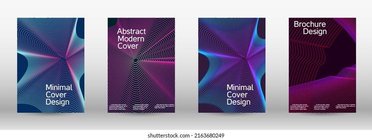 Minimum vector coverage. A set of modern abstract covers. Modern abstract background. Creative backgrounds from abstract lines to create a fashionable abstract cover, banner, poster, booklet.