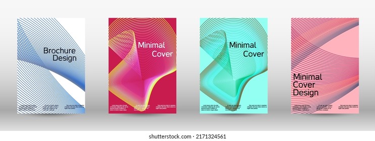Minimum vector coverage. A set of modern abstract covers. Modern design template. Future futuristic template with abstract current forms for banner design, poster, booklet, report, magazine. 