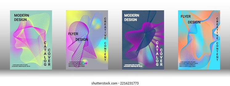 Minimum vector coverage. A set of modern abstract covers. Rich design VIP. Future futuristic template with abstract current forms for banner design, poster, booklet, report, magazine. 