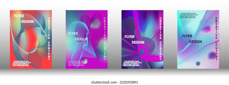 Minimum vector coverage. A set of modern abstract covers. Rich design VIP. Future futuristic template with abstract current forms for banner design, poster, booklet, report, magazine. 