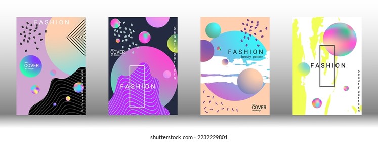 Minimum vector coverage. Set of modern abstract covers. Rich VIP design. Future futuristic template with abstract gradient shapes for the design of banners, posters, booklets, reports, magazines.