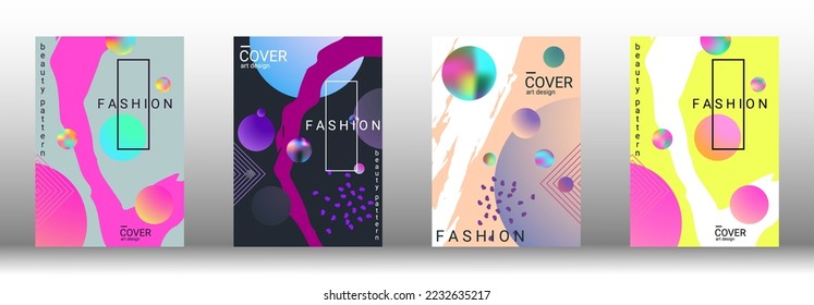 Minimum vector coverage. Set of modern abstract covers. Rich VIP design. Future futuristic template with abstract gradient shapes for the design of banners, posters, booklets, reports, magazines.