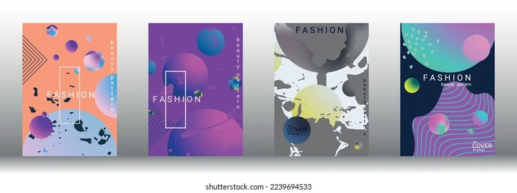 Minimum vector coverage. Set of modern abstract covers. Rich VIP design. Future futuristic template with abstract gradient shapes for the design of banners, posters, booklets, reports, magazines.