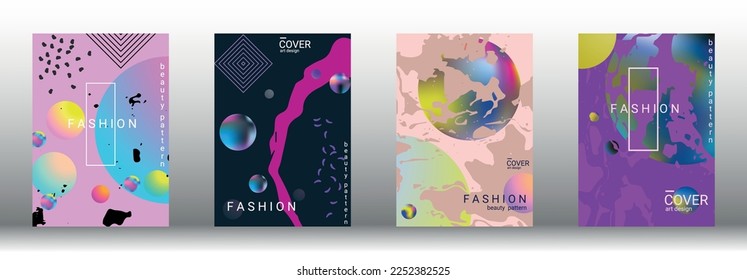 Minimum vector coverage. Set of modern abstract covers. Rich VIP design. Future futuristic template with abstract gradient shapes for the design of banners, posters, booklets, reports, magazines.