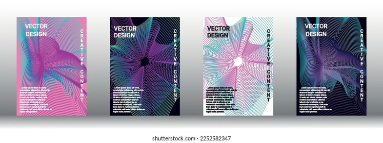  Minimum vector coverage. A set of modern abstract covers. Rich design VIP. Future futuristic template with abstract current forms for banner design, poster, booklet, report, magazine. 