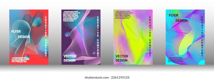 Minimum vector coverage. A set of modern abstract covers. Rich design VIP. Future futuristic template with abstract current forms for banner design, poster, booklet, report, magazine. 