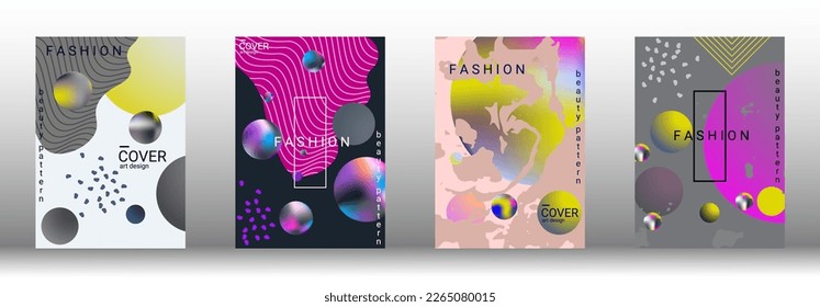 Minimum vector coverage. Set of modern abstract covers. Rich VIP design. Future futuristic template with abstract gradient shapes for the design of banners, posters, booklets, reports, magazines.