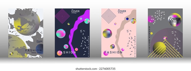 Minimum vector coverage. Set of modern abstract covers. Rich VIP design. Future futuristic template with abstract gradient shapes for the design of banners, posters, booklets, reports, magazines.