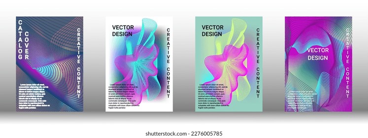 Minimum vector coverage. A set of modern abstract covers. Rich design VIP. Future futuristic template with abstract current forms for banner design, poster, booklet, report, magazine. 