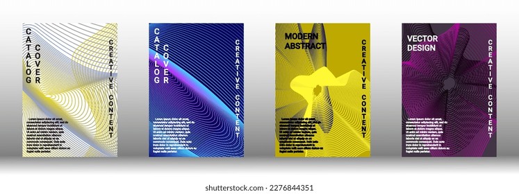  Minimum vector coverage. A set of modern abstract covers. Rich design VIP. Future futuristic template with abstract current forms for banner design, poster, booklet, report, magazine. 