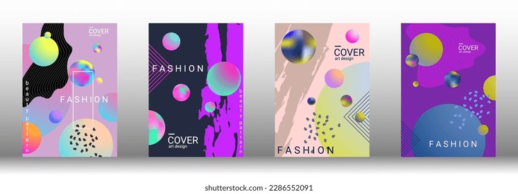 Minimum vector coverage. Set of modern abstract covers. Rich VIP design. Future futuristic template with abstract gradient shapes for the design of banners, posters, booklets, reports, magazines.