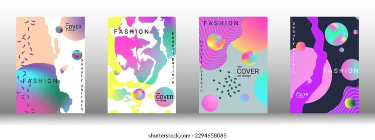 Minimum vector coverage. Set of modern abstract covers. Rich VIP design. Future futuristic template with abstract gradient shapes for the design of banners, posters, booklets, reports, magazines.