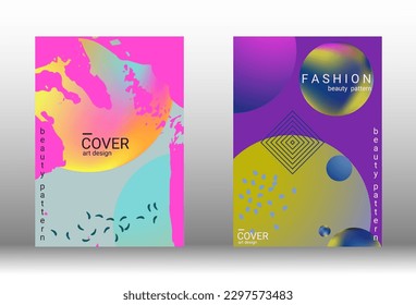 Minimum vector coverage. Set of modern abstract covers. Rich VIP design. Future futuristic template with abstract gradient shapes for the design of banners, posters, booklets, reports, magazines.