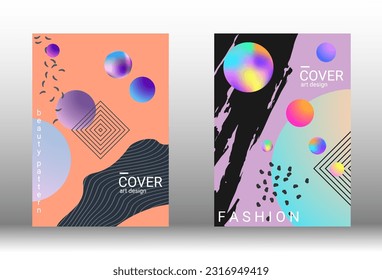 Minimum vector coverage. Set of modern abstract covers. Rich VIP design. Future futuristic template with abstract gradient shapes for the design of banners, posters, booklets, reports, magazines.