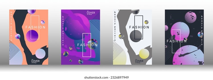 Minimum vector coverage. Set of modern abstract covers. Rich VIP design. Future futuristic template with abstract gradient shapes for the design of banners, posters, booklets, reports, magazines.