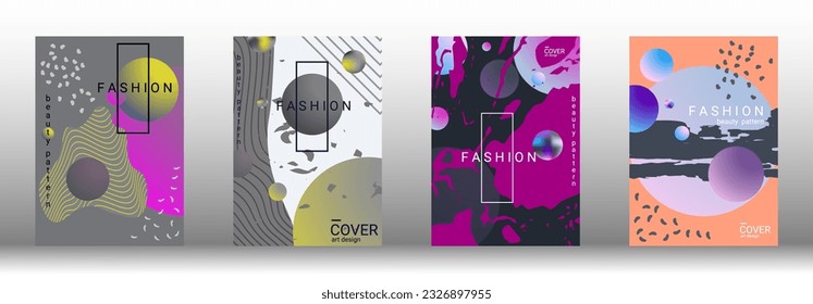 Minimum vector coverage. Set of modern abstract covers. Rich VIP design. Future futuristic template with abstract gradient shapes for the design of banners, posters, booklets, reports, magazines.