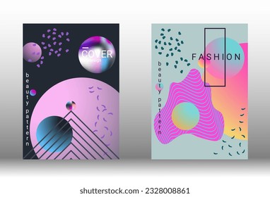 Minimum vector coverage. Set of modern abstract covers. Rich VIP design. Future futuristic template with abstract gradient shapes for the design of banners, posters, booklets, reports, magazines.