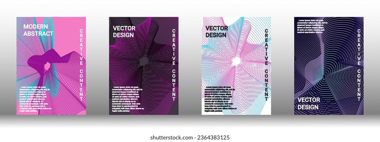  Minimum vector coverage. A set of modern abstract covers. Rich design VIP. Future futuristic template with abstract current forms for banner design, poster, booklet, report, magazine. 