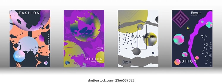 Minimum vector coverage. Set of modern abstract covers. Rich VIP design. Future futuristic template with abstract gradient shapes for the design of banners, posters, booklets, reports, magazines.