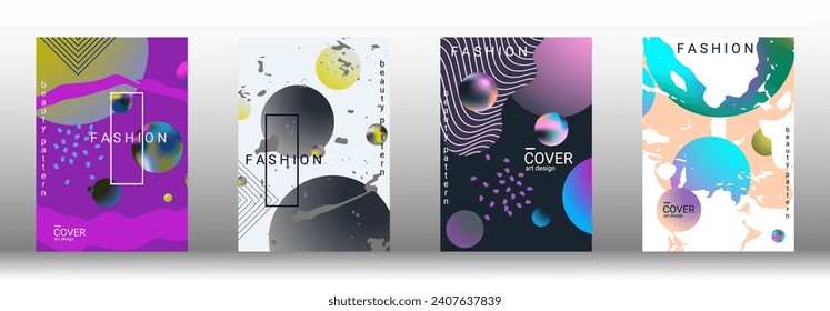 Minimum vector coverage. Set of modern abstract covers. Rich VIP design. Future futuristic template with abstract gradient shapes for the design of banners, posters, booklets, reports, magazines.