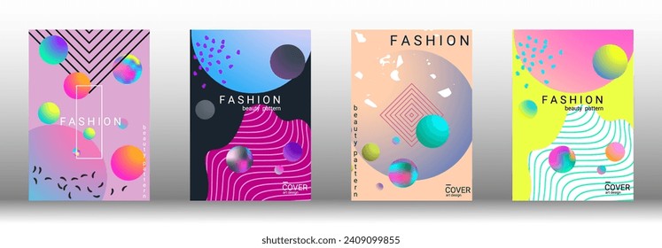Minimum vector coverage. Set of modern abstract covers. Rich VIP design. Future futuristic template with abstract gradient shapes for the design of banners, posters, booklets, reports, magazines.
