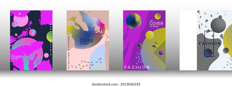 Minimum vector coverage. Set of modern abstract covers. Rich VIP design. Future futuristic template with abstract gradient shapes for the design of banners, posters, booklets, reports, magazines.