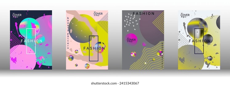 Minimum vector coverage. Set of modern abstract covers. Rich VIP design. Future futuristic template with abstract gradient shapes for the design of banners, posters, booklets, reports, magazines.