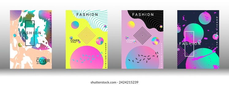 Minimum vector coverage. Set of modern abstract covers. Rich VIP design. Future futuristic template with abstract gradient shapes for the design of banners, posters, booklets, reports, magazines.
