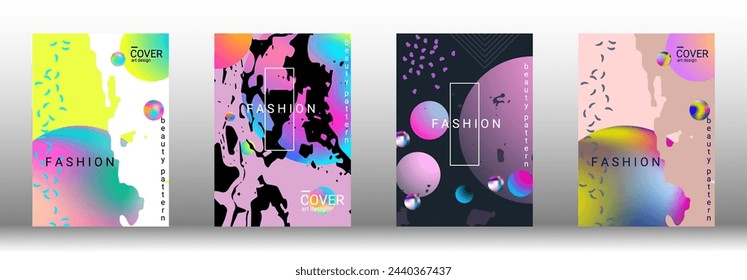 Minimum vector coverage. Set of modern abstract covers. Rich VIP design. Future futuristic template with abstract gradient shapes for the design of banners, posters, booklets, reports, magazines.