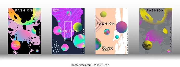 Minimum vector coverage. Set of modern abstract covers. Rich VIP design. Future futuristic template with abstract gradient shapes for the design of banners, posters, booklets, reports, magazines.