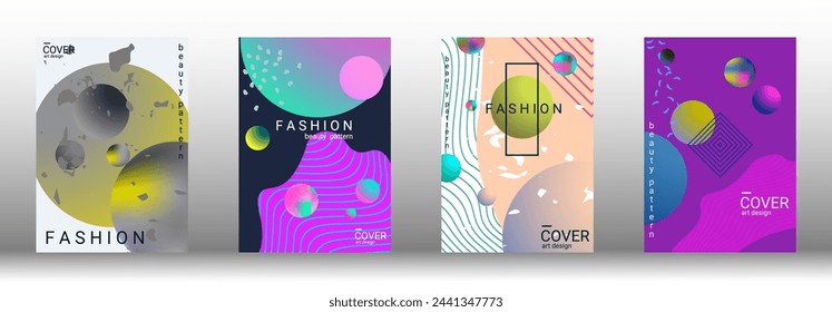 Minimum vector coverage. Set of modern abstract covers. Rich VIP design. Future futuristic template with abstract gradient shapes for the design of banners, posters, booklets, reports, magazines.