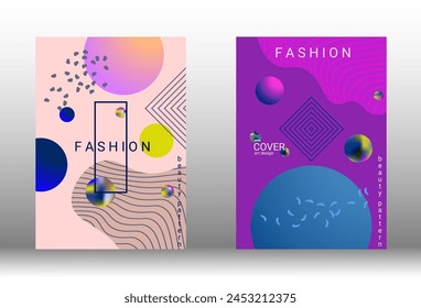 Minimum vector coverage. Set of modern abstract covers. Rich VIP design. Future futuristic template with abstract gradient shapes for the design of banners, posters, booklets, reports, magazines.