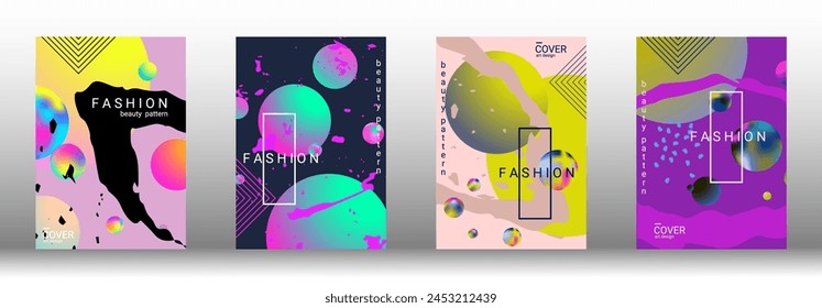 Minimum vector coverage. Set of modern abstract covers. Rich VIP design. Future futuristic template with abstract gradient shapes for the design of banners, posters, booklets, reports, magazines.