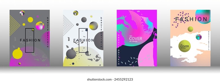 Minimum vector coverage. Set of modern abstract covers. Rich VIP design. Future futuristic template with abstract gradient shapes for the design of banners, posters, booklets, reports, magazines.