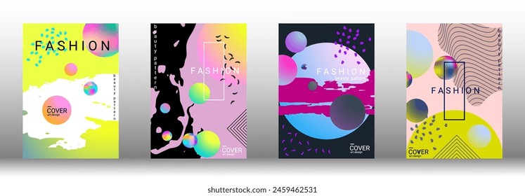 Minimum vector coverage. Set of modern abstract covers. Rich VIP design. Future futuristic template with abstract gradient shapes for the design of banners, posters, booklets, reports, magazines.