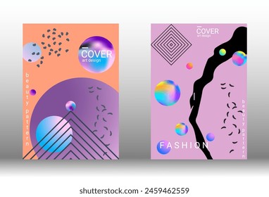 Minimum vector coverage. Set of modern abstract covers. Rich VIP design. Future futuristic template with abstract gradient shapes for the design of banners, posters, booklets, reports, magazines.