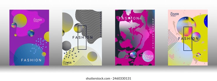 Minimum vector coverage. Set of modern abstract covers. Rich VIP design. Future futuristic template with abstract gradient shapes for the design of banners, posters, booklets, reports, magazines.