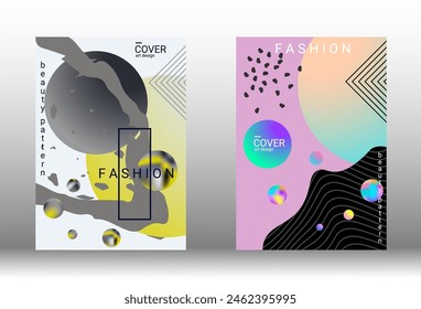 Minimum vector coverage. Set of modern abstract covers. Rich VIP design. Future futuristic template with abstract gradient shapes for the design of banners, posters, booklets, reports, magazines.