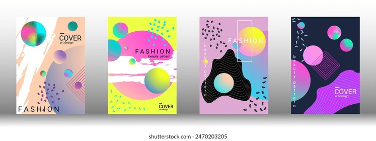 Minimum vector coverage. Set of modern abstract covers. Rich VIP design. Future futuristic template with abstract gradient shapes for the design of banners, posters, booklets, reports, magazines.