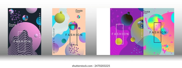 Minimum vector coverage. Set of modern abstract covers. Rich VIP design. Future futuristic template with abstract gradient shapes for the design of banners, posters, booklets, reports, magazines.