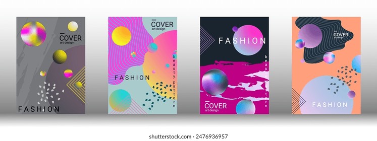 Minimum vector coverage. Set of modern abstract covers. Rich VIP design. Future futuristic template with abstract gradient shapes for the design of banners, posters, booklets, reports, magazines.