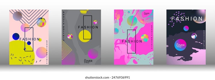 Minimum vector coverage. Set of modern abstract covers. Rich VIP design. Future futuristic template with abstract gradient shapes for the design of banners, posters, booklets, reports, magazines.