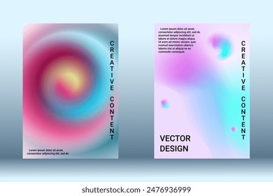 Minimum vector coverage. A set of modern abstract covers. Creative fluid backgrounds from current forms to design a fashionable abstract cover, banner, poster, booklet.