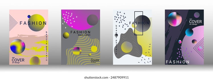 Minimum vector coverage. Set of modern abstract covers. Rich VIP design. Future futuristic template with abstract gradient shapes for the design of banners, posters, booklets, reports, magazines.