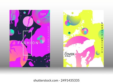 Minimum vector coverage. Set of modern abstract covers. Rich VIP design. Future futuristic template with abstract gradient shapes for the design of banners, posters, booklets, reports, magazines.