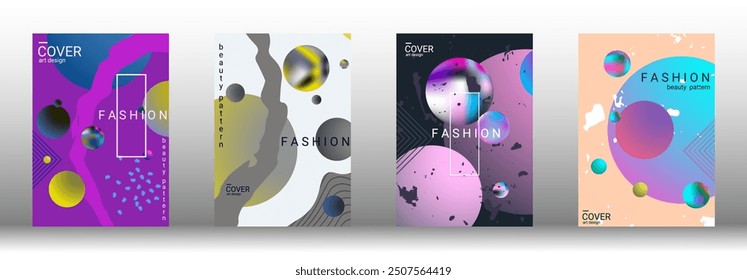 Minimum vector coverage. Set of modern abstract covers. Rich VIP design. Future futuristic template with abstract gradient shapes for the design of banners, posters, booklets, reports, magazines.