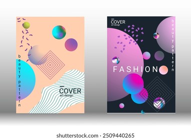 Cobertura mínima do vetor. Conjunto de capas abstratas modernas. Design VIP rico. Futuro modelo futurista com formas de gradiente abstrato para o design de banners, cartazes, livretos, relatórios, revistas.