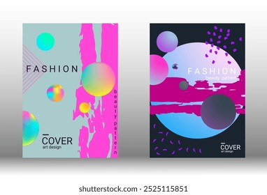 Cobertura mínima do vetor. Conjunto de capas abstratas modernas. Design VIP rico. Futuro modelo futurista com formas de gradiente abstrato para o design de banners, cartazes, livretos, relatórios, revistas.