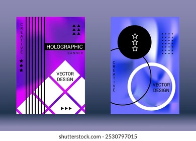 Minimum vector coverage. A set of modern abstract covers. Rich design VIP. Future futuristic template with abstract current forms for banner design, poster, booklet, report, magazine.