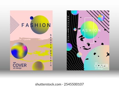 Cobertura mínima do vetor. Conjunto de capas abstratas modernas. Design VIP rico. Futuro modelo futurista com formas de gradiente abstrato para o design de banners, cartazes, livretos, relatórios, revistas.